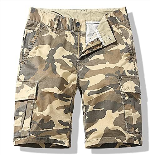 Озммјан карго шорцеви за мажи, летни панталони со копчиња за џебни патенти цврсти лежерни алатки за кратки панталони