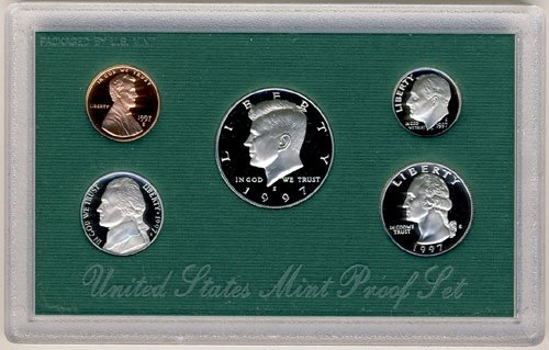 1997 С Облечен Доказ 5 Монета Поставена Во Оригинален Владин Доказ За Пакување
