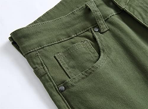 Машки искинати слаби фармерки за истегнување гроздобер потресени права панталони со тексас редовно се вклопуваат уништени панталони