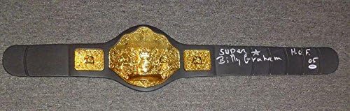 Суперerstвездата Били Греам потпиша WWE Championship Toy Belt PSA/DNA COA WWWF Auto'd - автограмирани боречки облеки, стебла и ремени