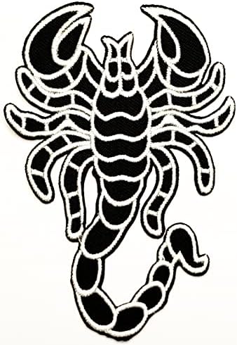 Кленплус 3 парчиња. Црна Скорпија Цртан Филм Везени Железо На Шиење На Значка За Фармерки Јакни Капи Ранци Кошули Налепница Апликации