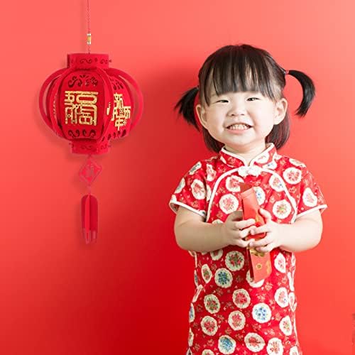 СОЛУСТ Свадбени Украси Кинески Новогодишни Црвени Фенери: Пролетни Фестивалски Фенери 2 парчиња Неткаен Висечки Приврзок Висечки Приврзок