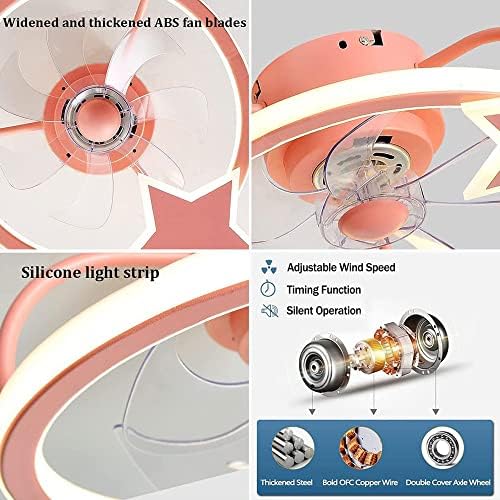 MXYSP ПРЕДВОДЕНА 58w Цртан Филм Детска Соба Таванска Светлина Со Тавански Вентилатори Невидлив Тавански Вентилатор Со Далечински Управувач Три Брзини На Ветерот, При?