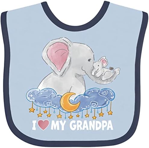 inktastic Го Сакам Мојот Дедо Слатки Слонови Со Месечината И Ѕвездите Бебе Лигавче