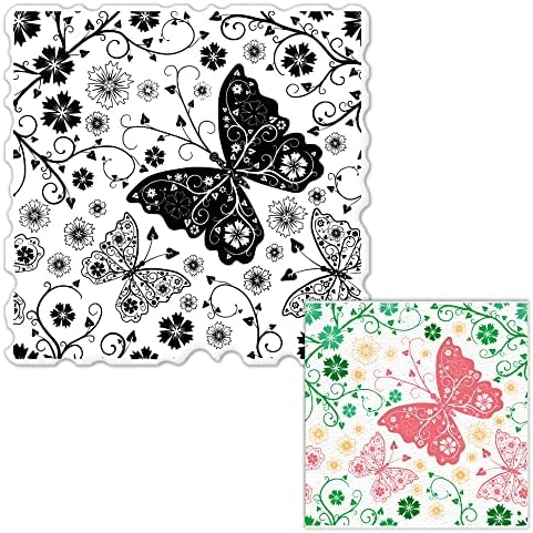 Langfon пеперутка јасни марки за правење картички за правење декоративни животни печат чипка цветна позадина Транспарентен силиконски DIY сноп -книги за напојување