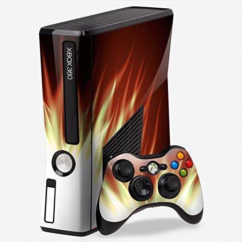 Xbox 360 Кожата Налепници Оган Пламен Дизајн Со Контрола На Кожата