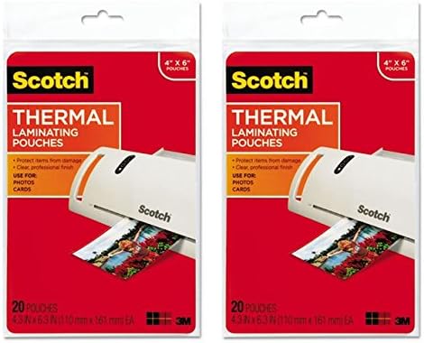 Шкотски Термални Торбички За Ламинирање, 4,37 Инчи х 6,36 Инчи, 20 Торбички