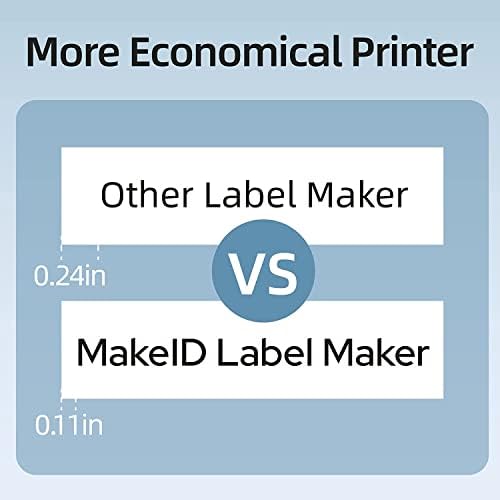 Makeid Bule Производител На Етикети Машина со 6 Транспарентна Лента, За Складирање, Канцеларија, Дома, Училиште, Безжична Етикета Печатач со ПОВЕЌЕ Шаблони USB-C Полнење