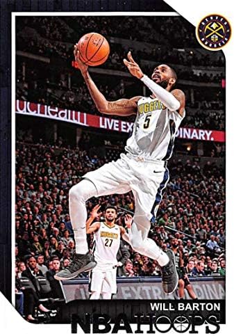2018-19 НБА обрачи 32 Вил Бартон Денвер Нагетс Официјална трговска картичка направена од Панини