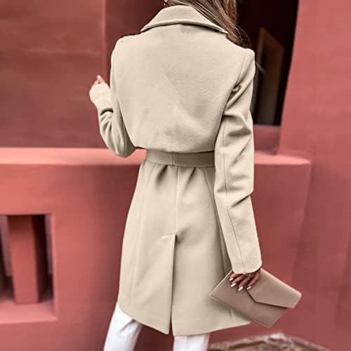 Kulywon женски faux волна палто блуза тенок палто ров долга јакна дами тенок долг појас елегантен светло јакни жени лето