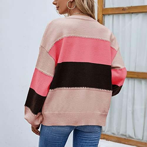 Rmxei женски моден обичен случај 2022 плетена боја со качулка од кардиган џемпер палто