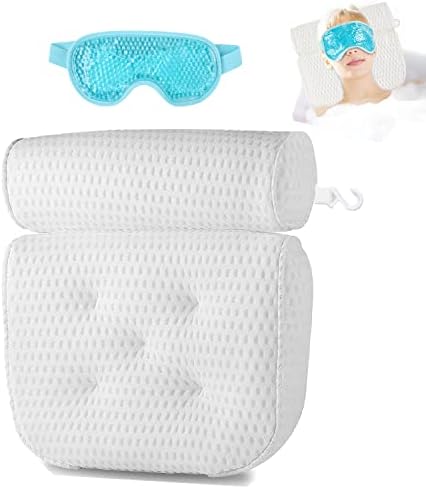4D бања перница со ладење леден гел гел маска за очи, отпорна на водоотпорна када перница за глава и вратот, поддржувач на гел за ладење,