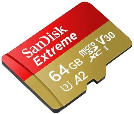 Sandisk Extreme A2 64GB MicroSD Мемориска Картичка За Gopro Херој 9 Црна Акција Cam Херој9 SDXC Пакет Со Сѐ Освен Stromboli Микро SD Картичка Читач