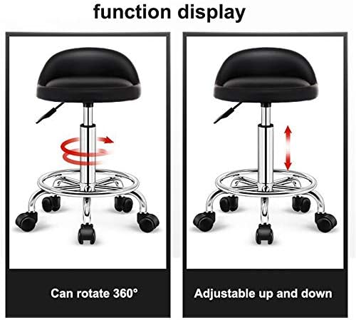 ZJDU тркалезно тркалање столче, тркалање на тркалање од 360 степени, со прилагодлив вртливиот стол за вртење на висината на нозете, со тркала,