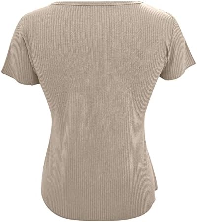 Блуза бистирска кошула тинејџерски девојки кратки ракави длабоки v вратот елегантна плетена кошула 8r 8r