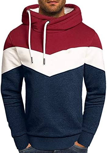 Машки есен и зимски палто Врвот на нередовна боја, кој одговара на џемперот, врвот со долги ракави, случајни спортови џемпери со две парчиња