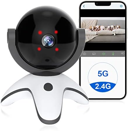 N_EYE безбедносна камера, 4K 8MP камери за домашна безбедност, 2,4/5GHz WiFi Smart Pet Camera, Baby Monitor со двонасочен аудио, ноќно гледање,