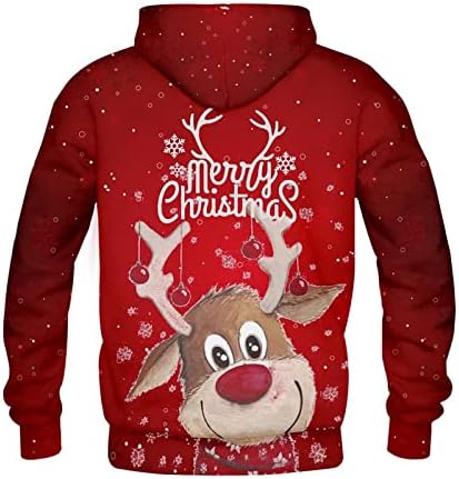 Зимски палта за мажи, грда Божиќна графичка задебела Шерпа, обложена фланелна ватирана надворешна облека, патент топли дуксери јакни