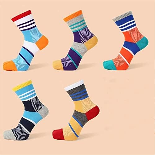 Sawqf 5 пара чорапи мажи памук шарени шарени затнувања чорапи светла боја со две чорапи со прсти на прсти