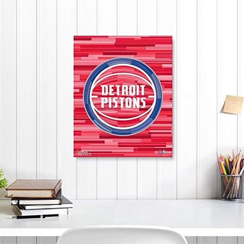 Детроит Пистонс 16 х 20 Лого Галерија Завиткани Украсени Giclee-Оригинални Нба Уметност И Отпечатоци