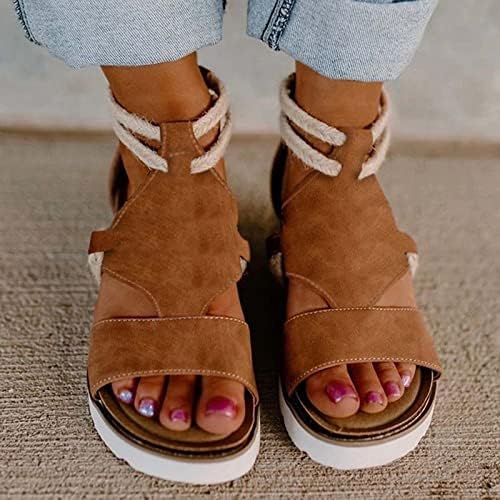Клинови сандали за жени 2023 модна гроздобер платформа Сандал задниот патент, папучи за уста, лизгачи чевли за мајка