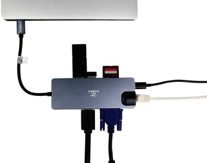 Центар 8 ВО 1 USB ЗАДЕЗ ЗАХ - 518 Тип-C HDMI Порта-VGA Порта, HDMI Порт-RJ - 45 Етернет Мрежа Кабел Пристаниште-Полнење Порта Во Моќност Испорака 60W - SD Картичка Порта - Microsd Картичка