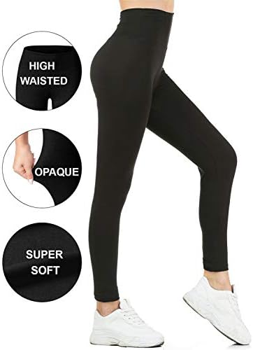 Gnpolo жени црни високи половини хеланки пакуваат меки тенок стомак контролен панталони јога панталони