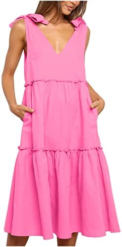 Comigeewa Teen Girls Spandex фустани фустани Сонце фустан лизга сонце графички линиски завој Основни миди фустани 2023 nx