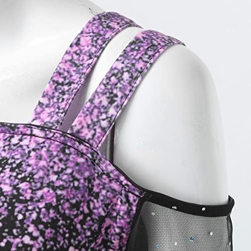 Секси мрежи со долга ракав ладна рамо маица женски продолжение за печатење тунични кошули фустани случајни асиметрични роса на рамената