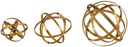 МОЈОТ ЛУД ДОМ Испреплетени Златни Кругови Отворени Декоративни Сфери Поставени 3 | Модерен Метал