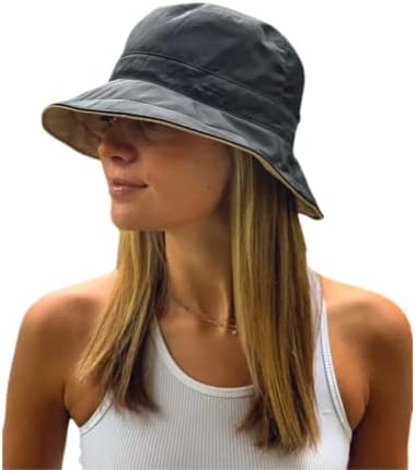 Rainraps дождовно капаче за женски капа за кофа со реверзибилна водоотпорна ширина од широко распространетост, стил на дожд, лесна и прилагодлива