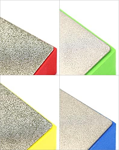 Qwork 60, 100, 200, 400Дијамантски рачни подлошки за полирање за камен, 4 пакувања за стаклен гранит мермер бетонски камен пескарење и полирање