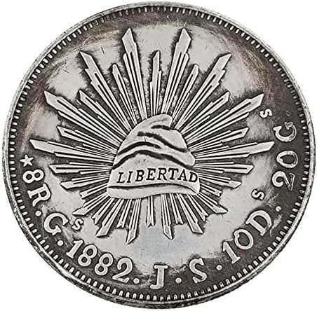 Задебелен Голем Дијаметар 45мм1882 Мексикански Орел Змија Орел Крем Јадро Комеморативна Монета монета занаетчиска Колекција Комеморативна Монета