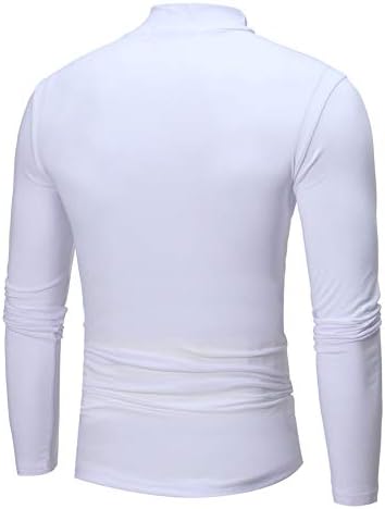 XXBR MENS SLIM FIT FIM MOCK RECK Основни врвови со долги ракави Термички долна облека Turtleneck Pullover Casual Base Layer Tiles