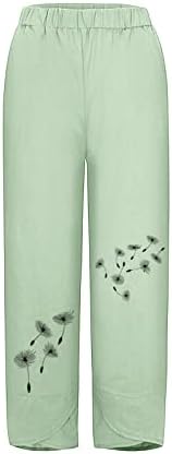 Etkiaенски жени се облекуваат обични панталони женски цврсти обични панталони печатени панталони Еластични џебови на половината