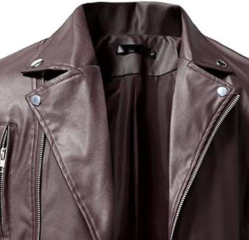 Класична кожна јакна за мажи Tgajbl, јакни со моторцикли со моторци за мотор