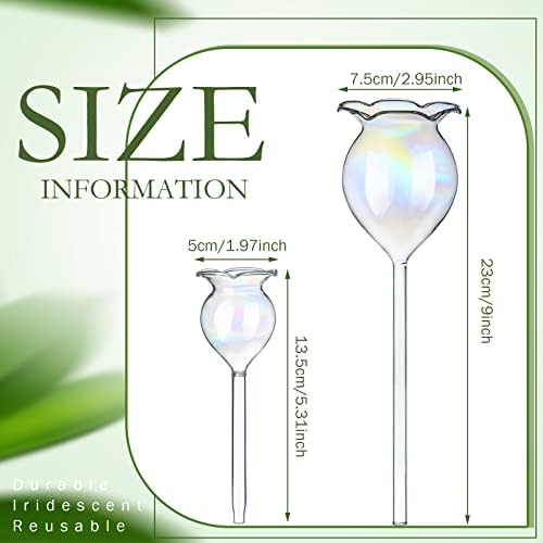 Eaasty 6 пакувања Iridescent Pearl Plant Surming Sulbs Last Fant Plant Globes Шарено стакло самостојно наводнување глобуси за растенија во