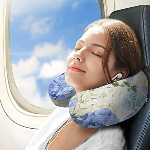 Сина хидрангеа патнички перници за вратот Меморија за лет за лет за спиење Поддршка за спиење за да се упати кон авионот за автомобили во канцеларија Дома