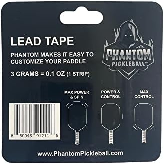Фантомска лента за олово од Phantom Pickleball-пред-преполн пред-пондерирана пред-тежина пред олово лента за лопатки за пикапчиња-лента за пиклибол за зголемена моќност, сп