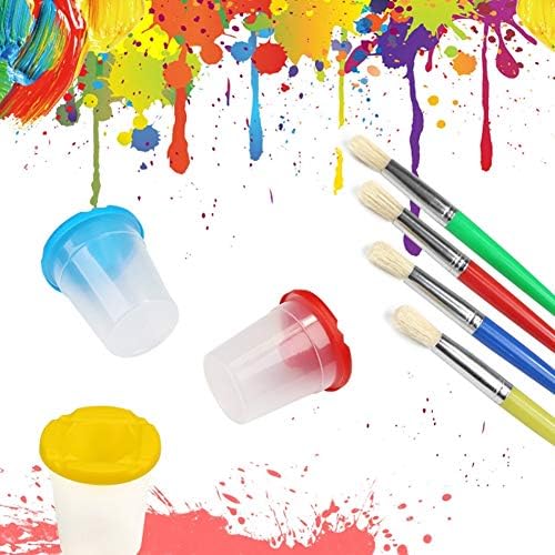 Гуангминг - четки за сунѓерски бои и чаши за бои, алатка за деца за сликање поставена со престилка, уметност и занает рано учење деца