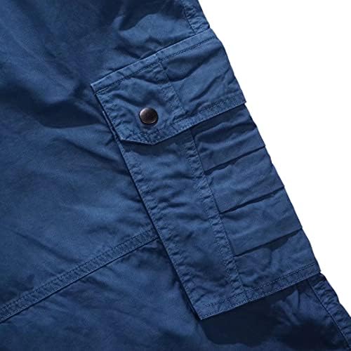 Зузмен Менс класичен карго шорцеви, опуштено вклопување мулти џебни протегани кратки