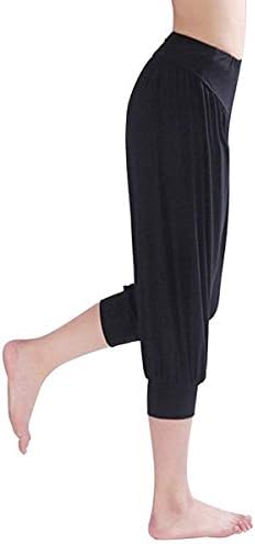 Lkxharleya жени модални хареми јога панталони лабава обична преклопување над пилатес капри панталони јога панталони