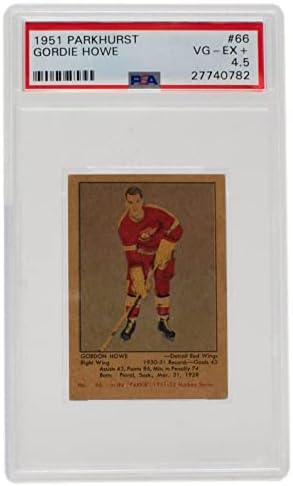 Горди Хауе 1951 Паркхурст #66 Детроит Црвени крилја хокеј картичка PSA VG EX+ 4.5 - Непотпишани хокеј картички