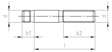 ДИН 938 метрички столпчиња, номинална должина M10x80mm, обичен центар, не'рѓосувачки челик A4