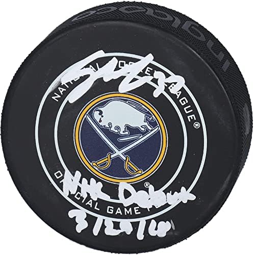 Кејси Митлштат Бафало Саберс го автограмираше официјалното играње на играта со натпис „НХЛ деби 3/29/18“ - Автограмиран NHL Pucks