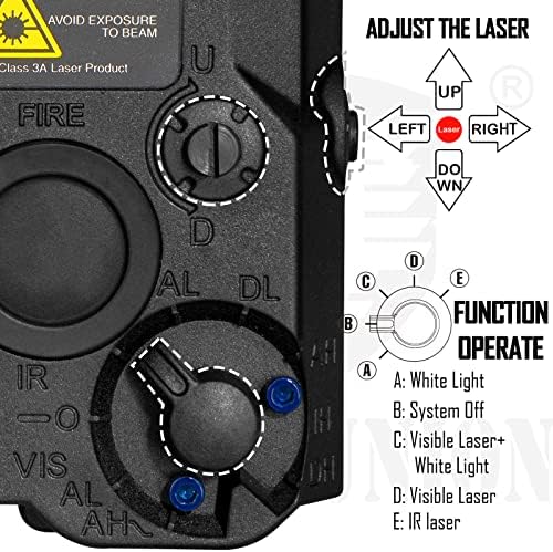 Actionion Airsoft PEQ - 15 IR Ласер + Видлив Црвен Ласер + Бела LED Фенерче