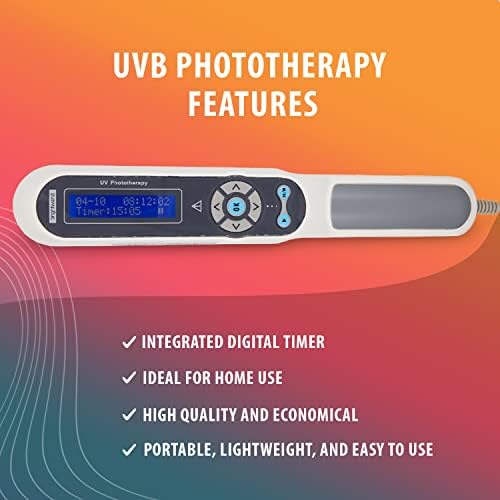 Контрола на тесен опсег со рачен опсег 311nm со LCD дигитален тајмер контрола од Brightwand Home UVB светлосна терапија