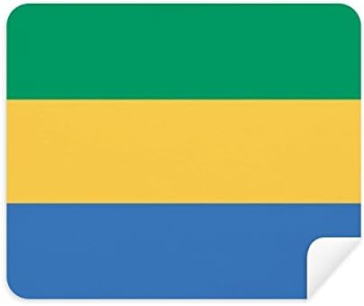 Габон Национално Знаме Африка Земја Чистење На Крпа За Чистење На Екранот 2 парчиња Велур Ткаенина