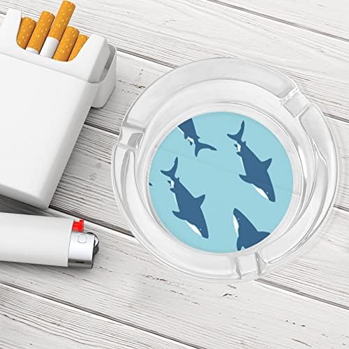 Пепелници за цигари ајкула сина кристална стакло стаклена лента за пепел пушење држач за пепел за домашна канцеларија табела на врвот