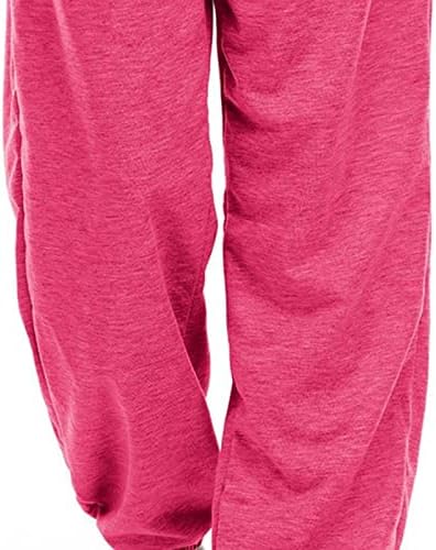 Simpleенски цврсти боја Едноставни хеланки опуштени џемпери со високи половини спортски салата панталони удобни обични долги панталони